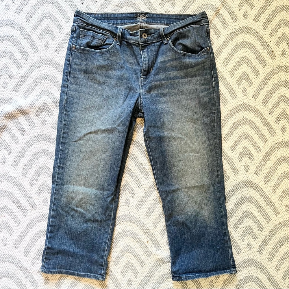 LEVI’S Demi Curve Cropped Blue Jeans 12
